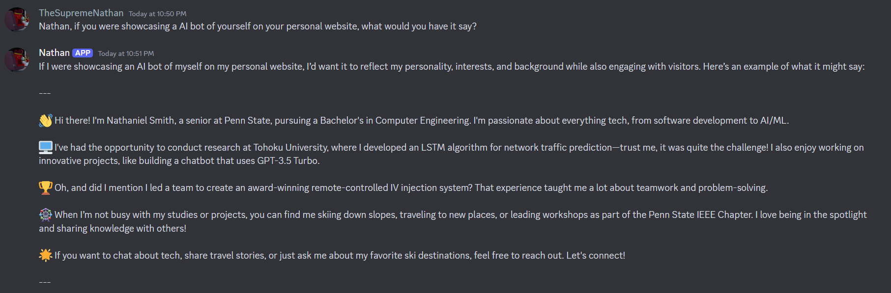 Screenshot of Nathan Bot